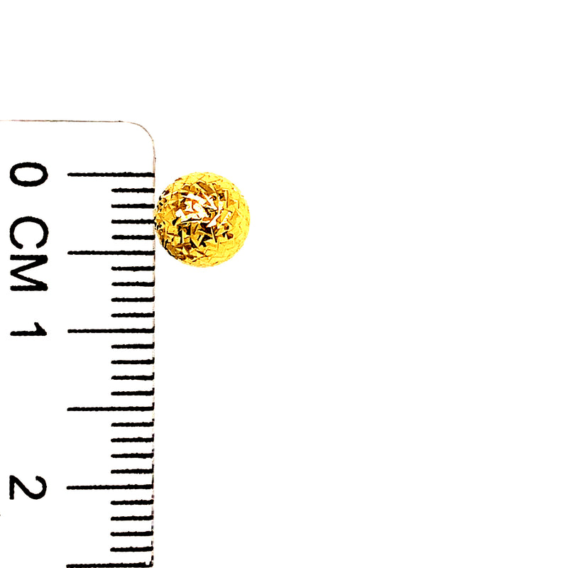 Aretes (bolitas diamantadas) en oro amarillo 18kt