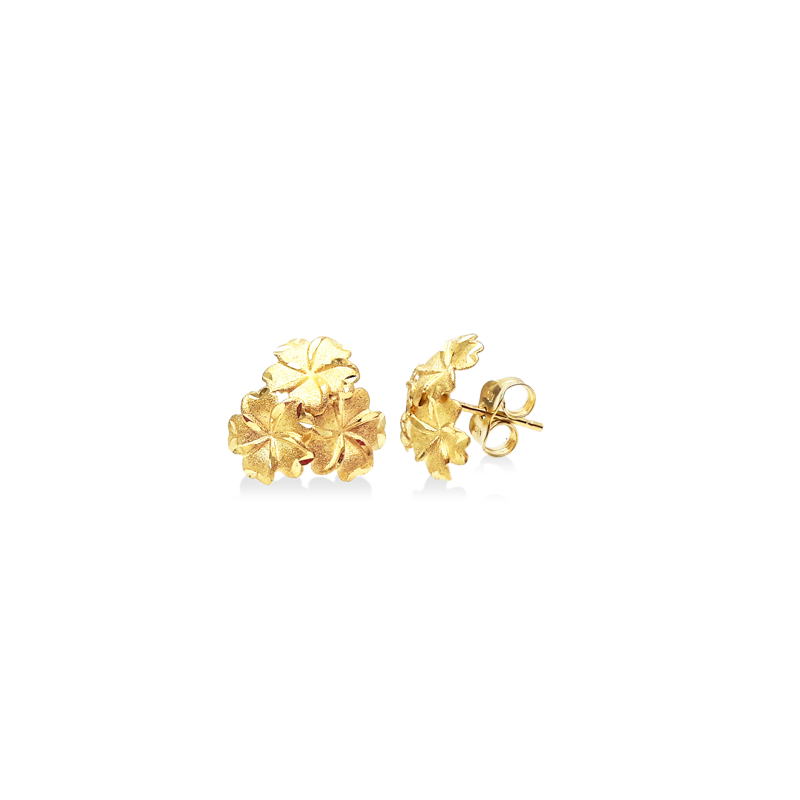 Aretes oro amarillo (flor) 10kt.