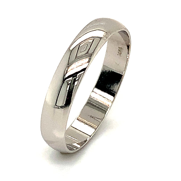 Banda 4mm en oro blanco 10k