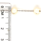 Pulsera de perlas blancas en oro blanco 14kt. 19cm