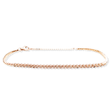 Pulsera con diamantes en oro rosado de 14kt. 15cm-18cm