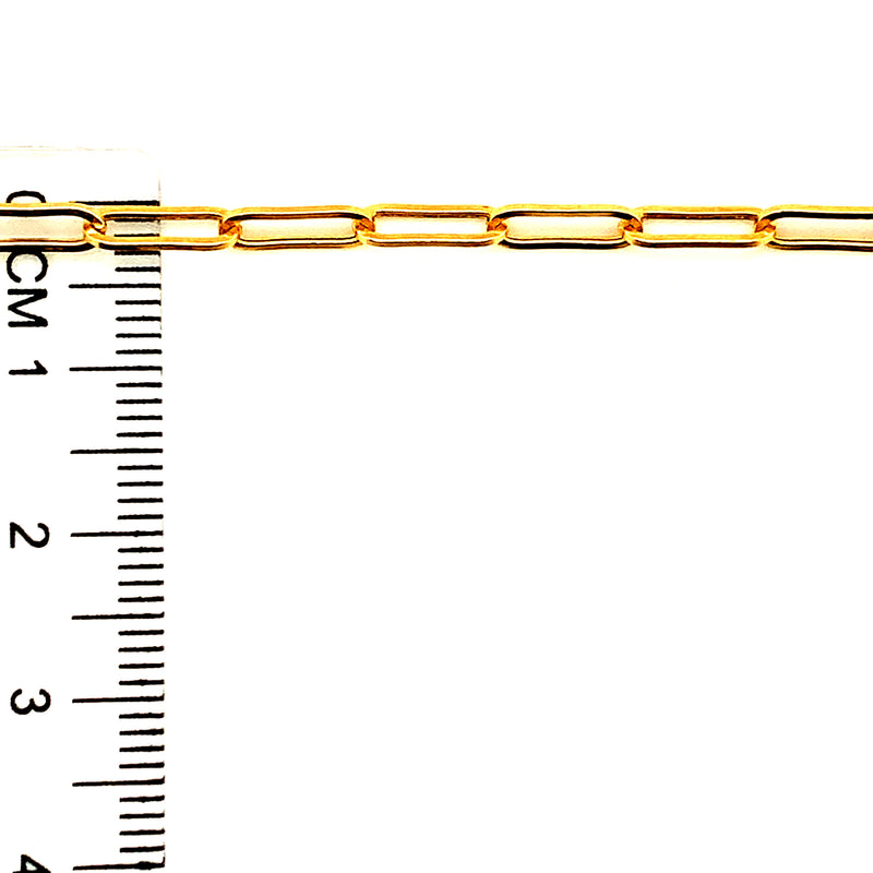 Cadena de Clip hueca en oro amarillo 10k. 45cm