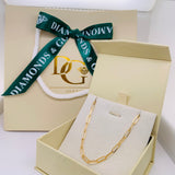 Cadena de Clip hueca en oro amarillo 10k. 45cm