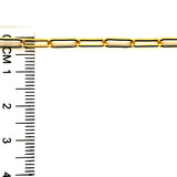 Cadena de clip hueca en oro amarillo 18k. 50cm