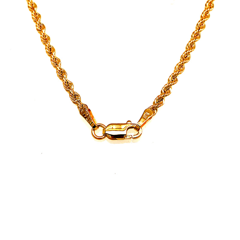 Cadena (cordón) hueca en oro amarillo 10kt. 60cm