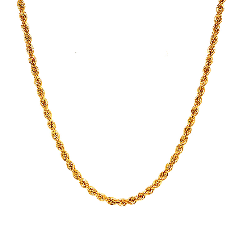 Cadena (cordón) hueca en oro amarillo 10kt. 60cm