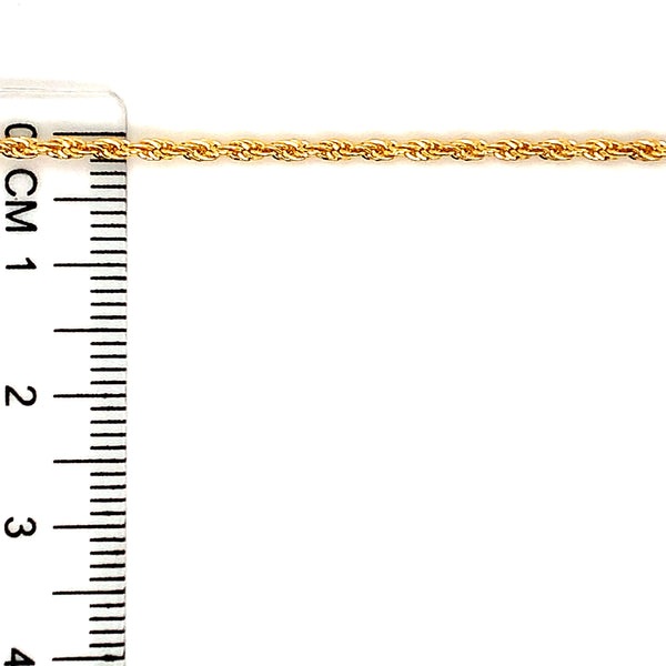 Cadena tipo cordón hueca en oro amarillo 10kt. 45cm