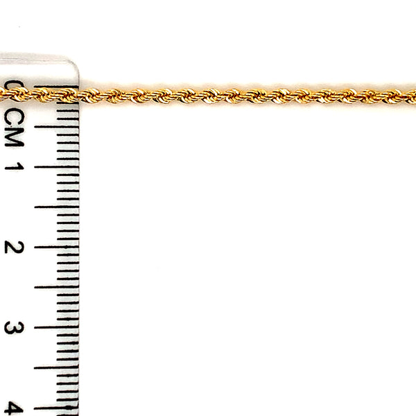 Cadena tipo cordón hueca en oro amarillo 10kt. 60cm