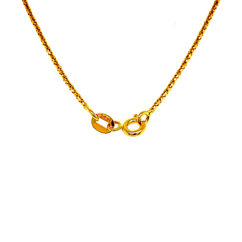 Cadena (espiga) hueca en oro amarillo 18k. 45cm