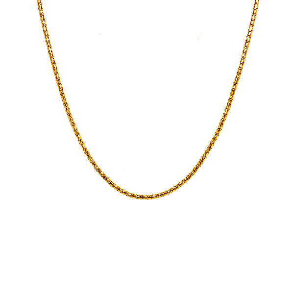 Cadena (espiga) hueca en oro amarillo 18k. 45cm