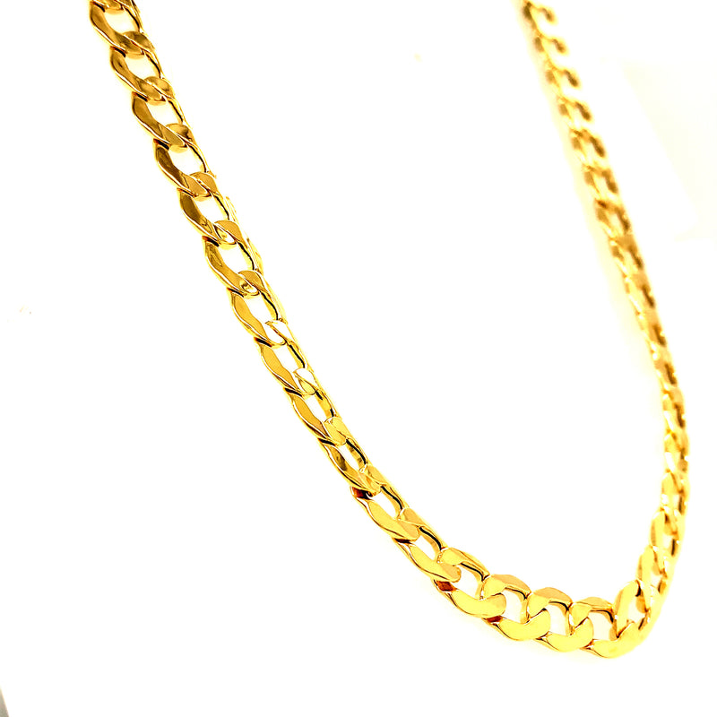 Cadena Gourmet hueca en oro amarillo 10kt. 65cm