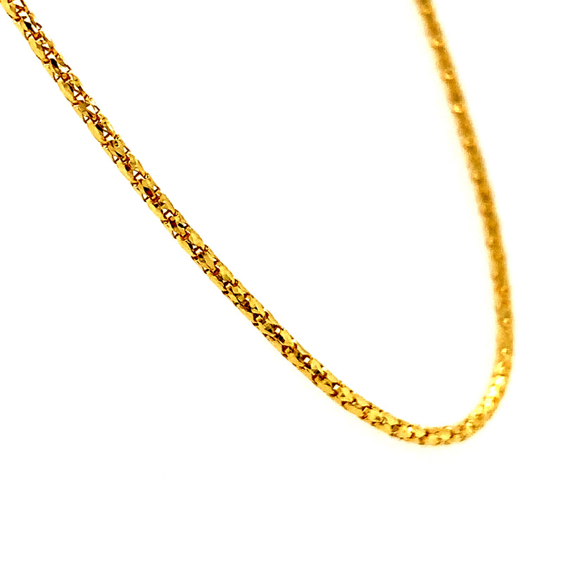 Cadena Espiga hueca en oro amarillo 10k. 50cm