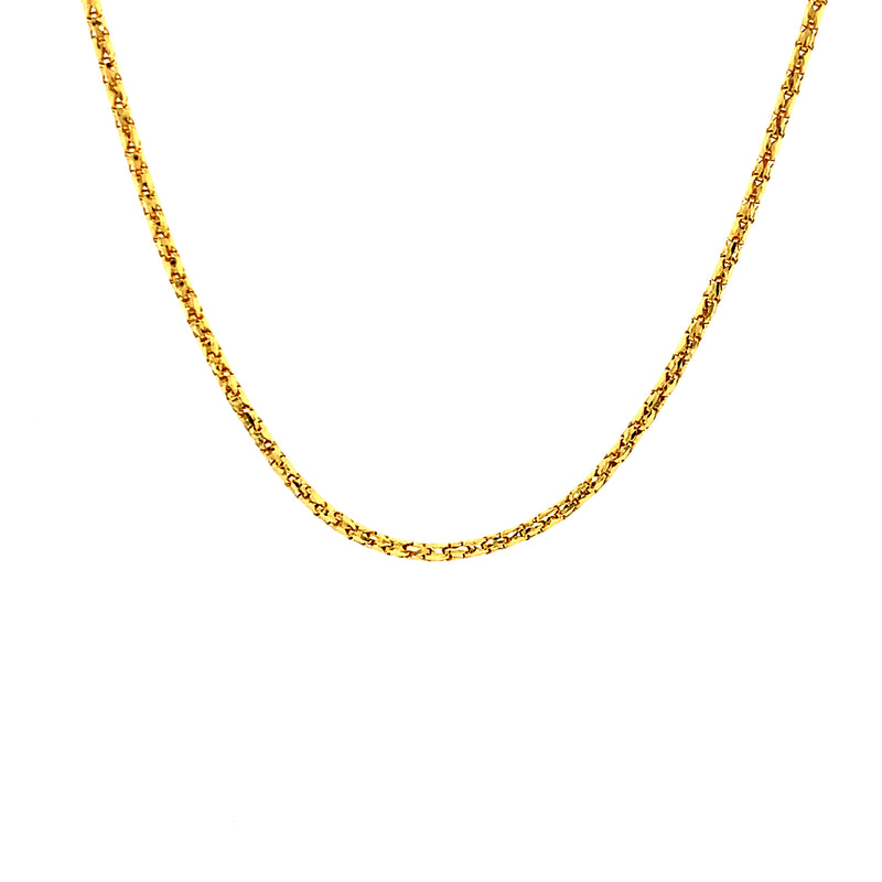 Cadena (espiga) hueca en oro amarillo 10k. 45cm