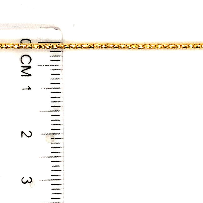 Cadena (espiga) hueca en oro amarillo 10k. 45cm