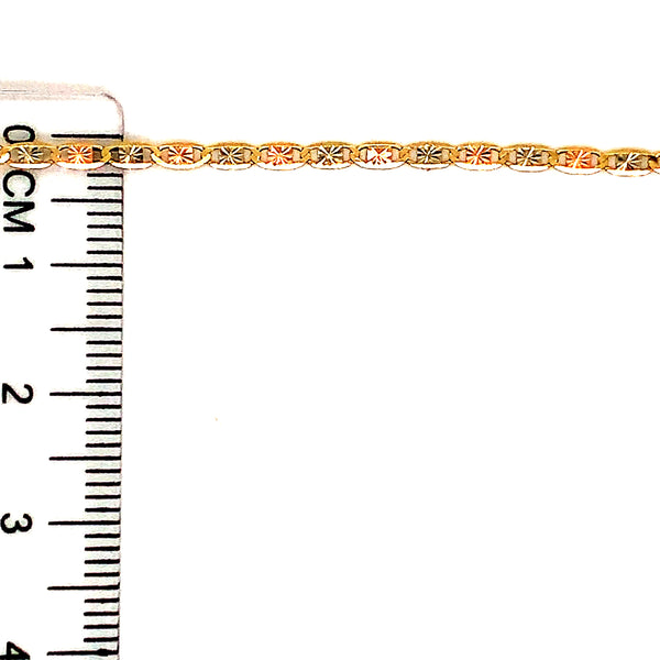 Cadena Valentina en oro 3 tonos 10kt. 45cm