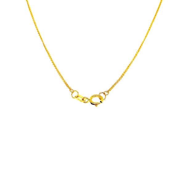 Collar tipo corbatín (corazónes) en oro amarillo 10k. 45cm