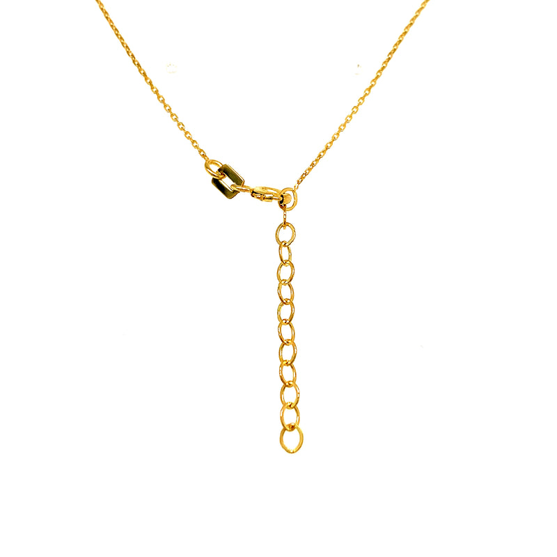 Collar tipo rosario (corazón y cruz) en oro tres tonos 10kt. 45cm