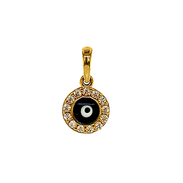 Dije (ojo turco) con circones en oro amarillo 10k