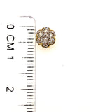 (SOFIA) Aretes (flor) con diamantes oro amarillo 10Kt.
