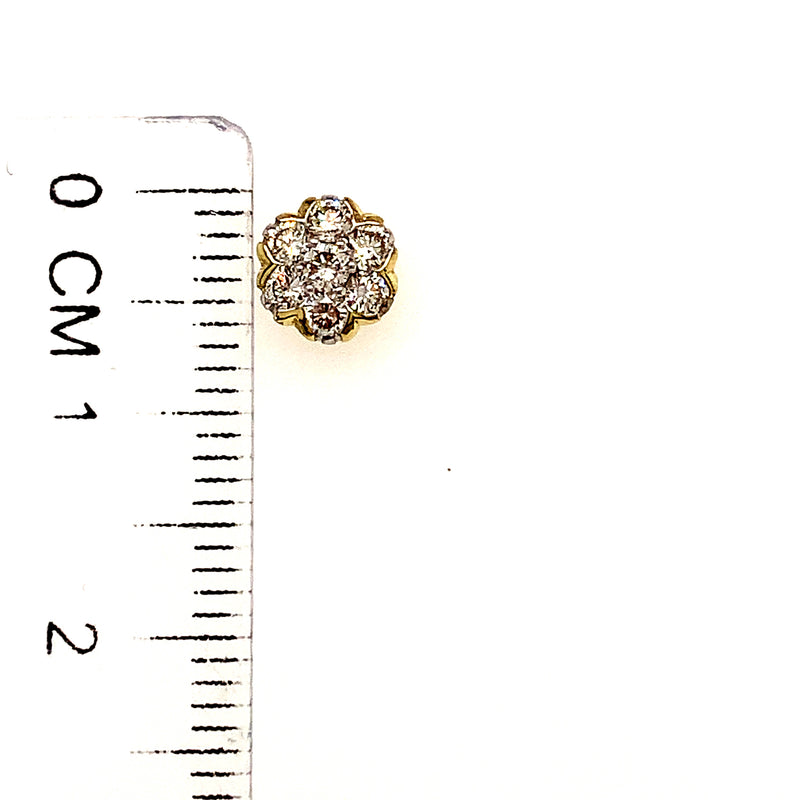 (SOFIA) Aretes (flor) con diamantes oro amarillo 10Kt.