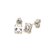 Aretes de topacio blanco en oro blanco 14kt. TW-1.92CTS.