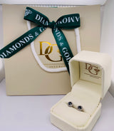 Aretes con zafiros y diamantes en oro blanco 14k ANTES: $599.00