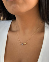 Collar 45cm (corazones) en oro tres tonos 10k