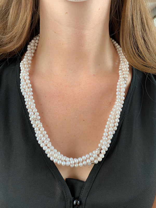 (SWAN) Collar de perlas cultivadas 925