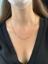 Cadena de Clip hueca en oro amarillo 10k. 45cm