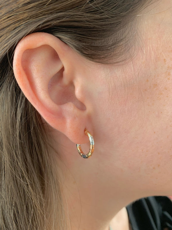 Argollas en oro tres tonos 10kt.