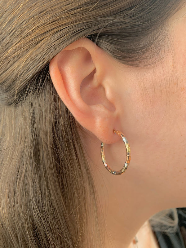 Argollas en oro tres tonos 10kt.