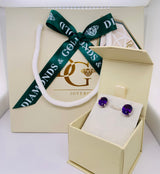 Aretes de amatista en plata 925