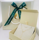 Collar tipo rosario (luna y estrella) en oro amarillo 10kt. 45cm