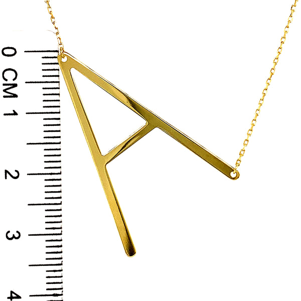Collar con inicial (A) en oro amarillo 10kt. 40cm