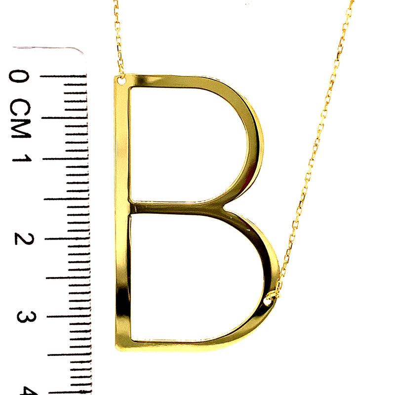 Collar con inicial (B) en oro amarillo 10kt. 40cm