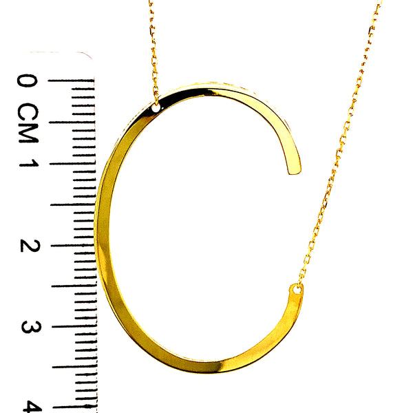 Collar con inicial (C) en oro amarillo 10kt. 40cm