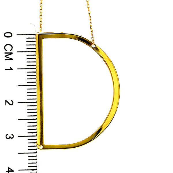 Collar con inicial (D) en oro amarillo 10kt. 40cm