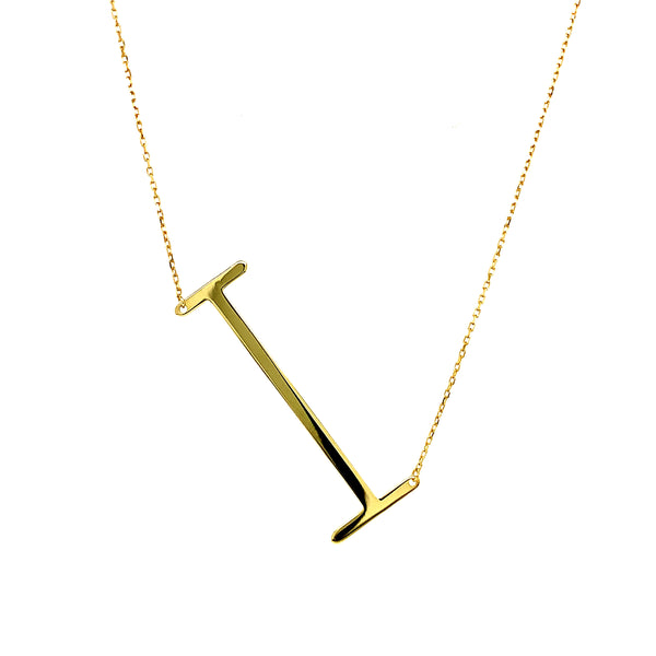 Collar con inicial (I) en oro amarillo 10kt. 40cm