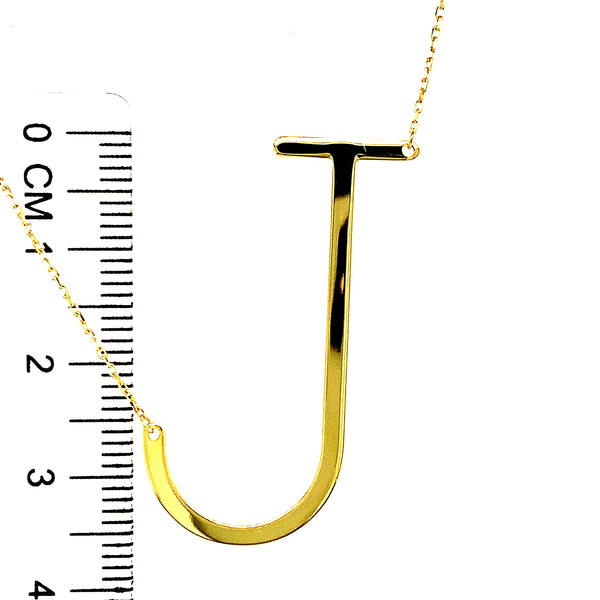 Collar con inicial (J) en oro amarillo 10kt. 45cm