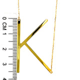 Collar con inicial (K) en oro amarillo 10kt. 45cm