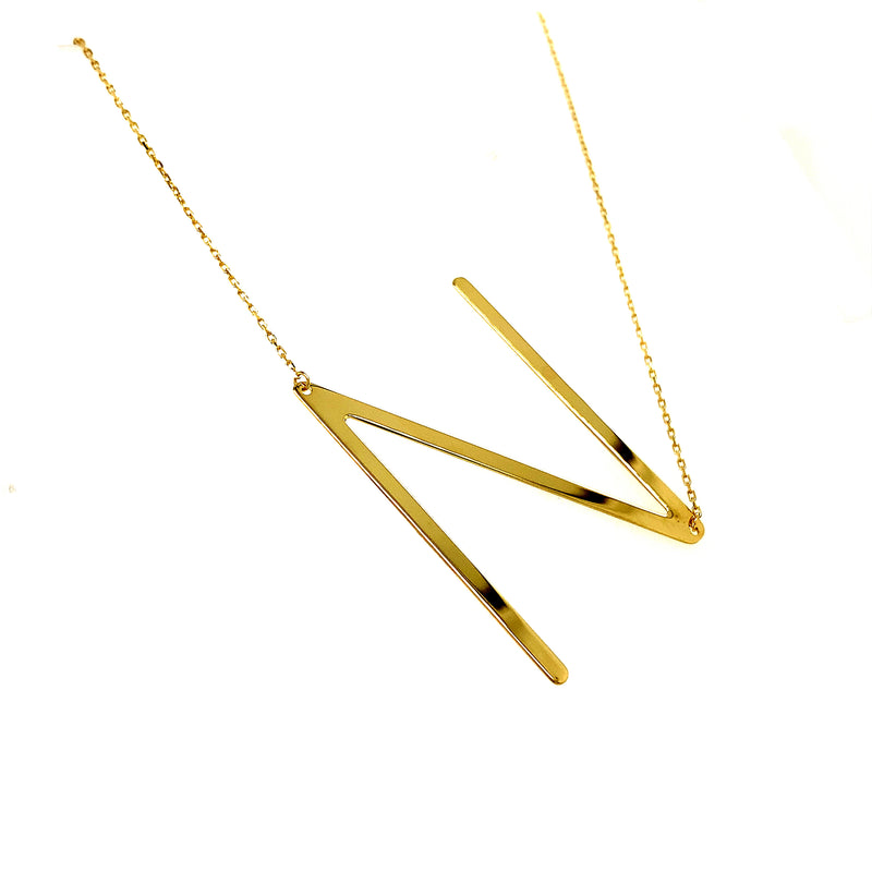 Collar con inicial (N) en oro amarillo 10kt. 40cm