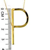 Collar con inicial (P) en oro amarillo 10kt. 45cm
