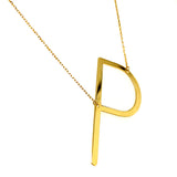 Collar con inicial (P) en oro amarillo 10kt. 45cm