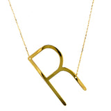 Collar con inicial (R) en oro amarillo 10kt. 45cm