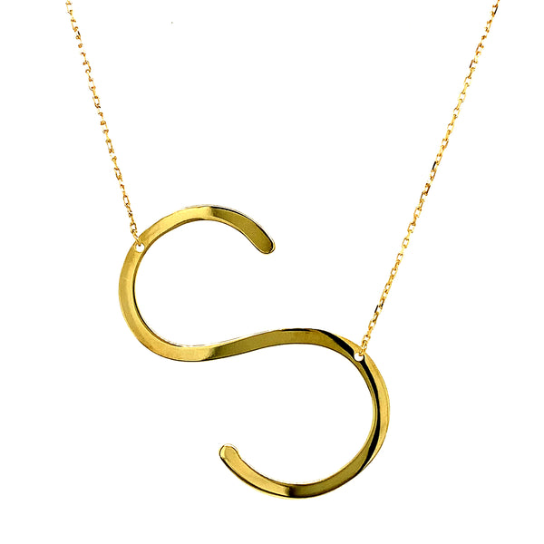 Collar con inicial (S) en oro amarillo 10kt. 40cm