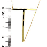 Collar con inicial (T) en oro amarillo 10kt. 40cm