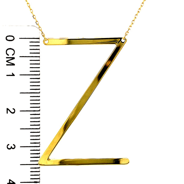 Collar con inicial (Z) en oro amarillo 10kt. 40cm