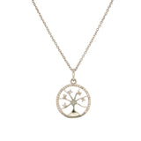 Collar (árbol de la vida) con diamantes en plata 925. 42-50cm