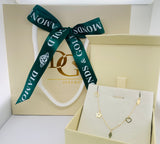 Choker (estrellas, corazones y diamantes) oro amarillo 10kt. 35cm-40cm