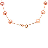 Collar de perlas rosadas en oro rosado 14kt. 45cm